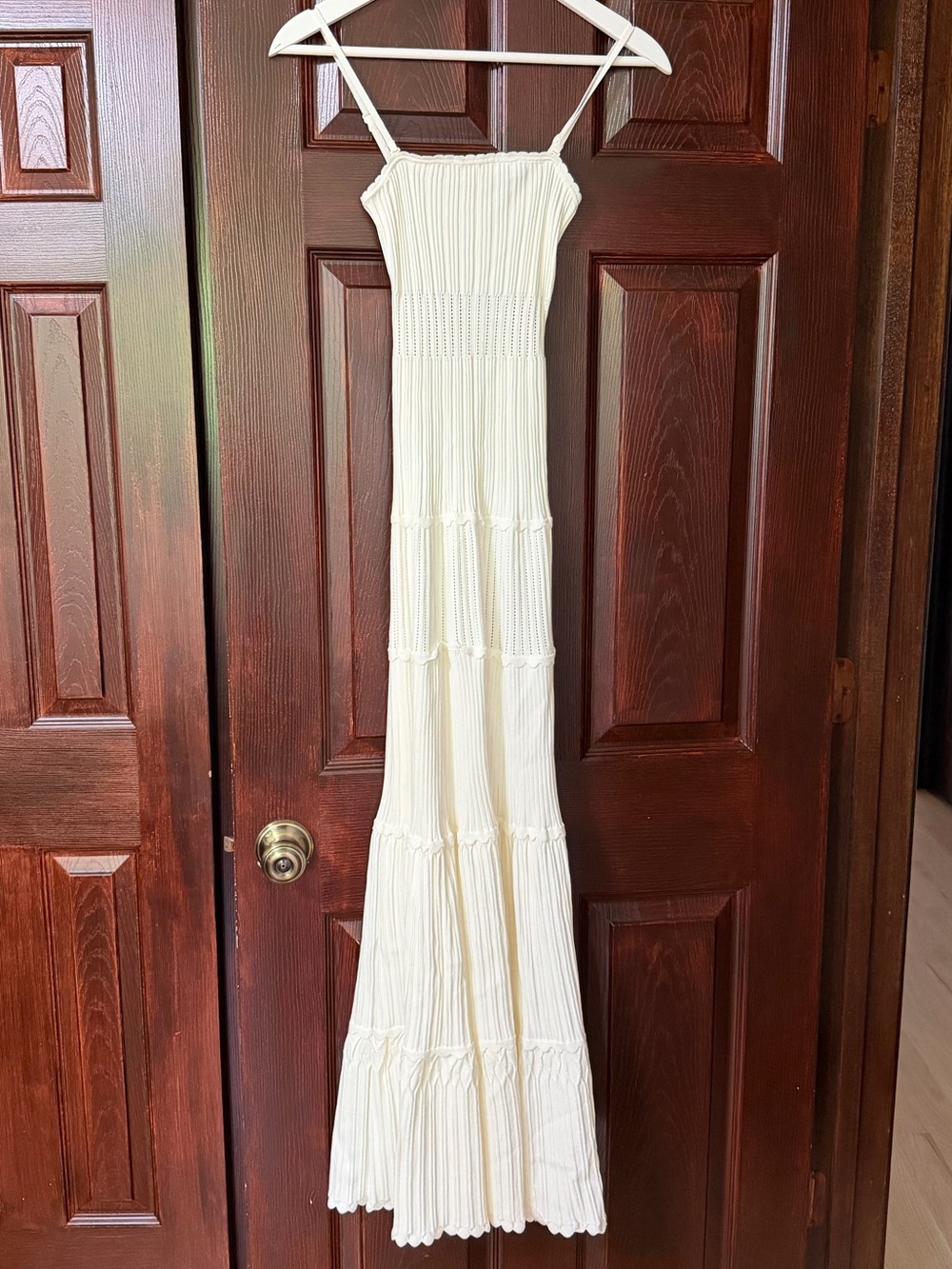 NWT Meshki Finley Pointelle Knit Maxi Dress in Ivory - Picture 8 of 15